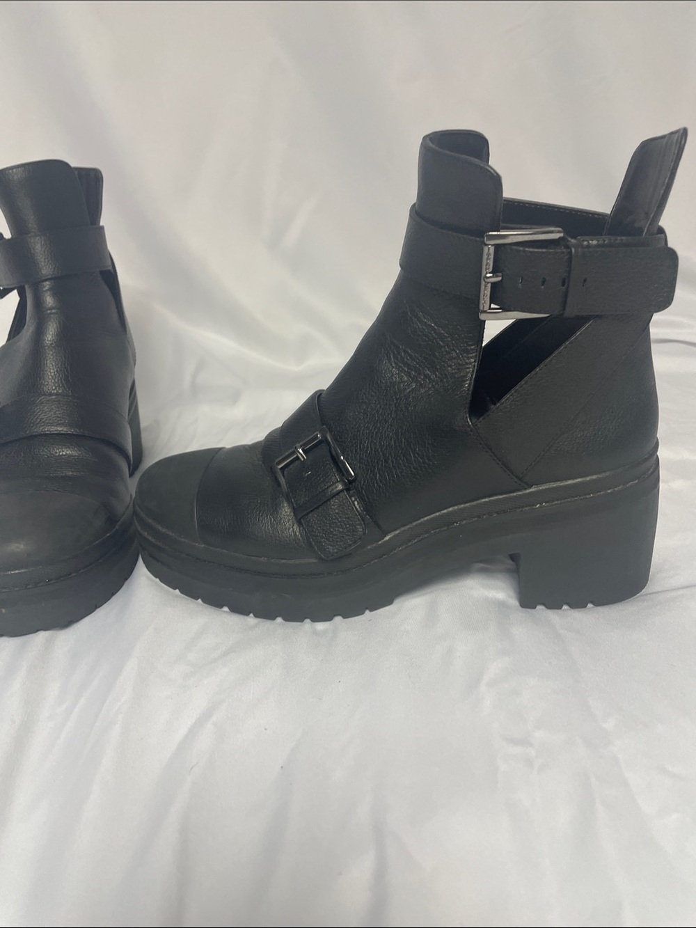 Michael Kors Black Leather Ankle Boots - Picture 7 of 12